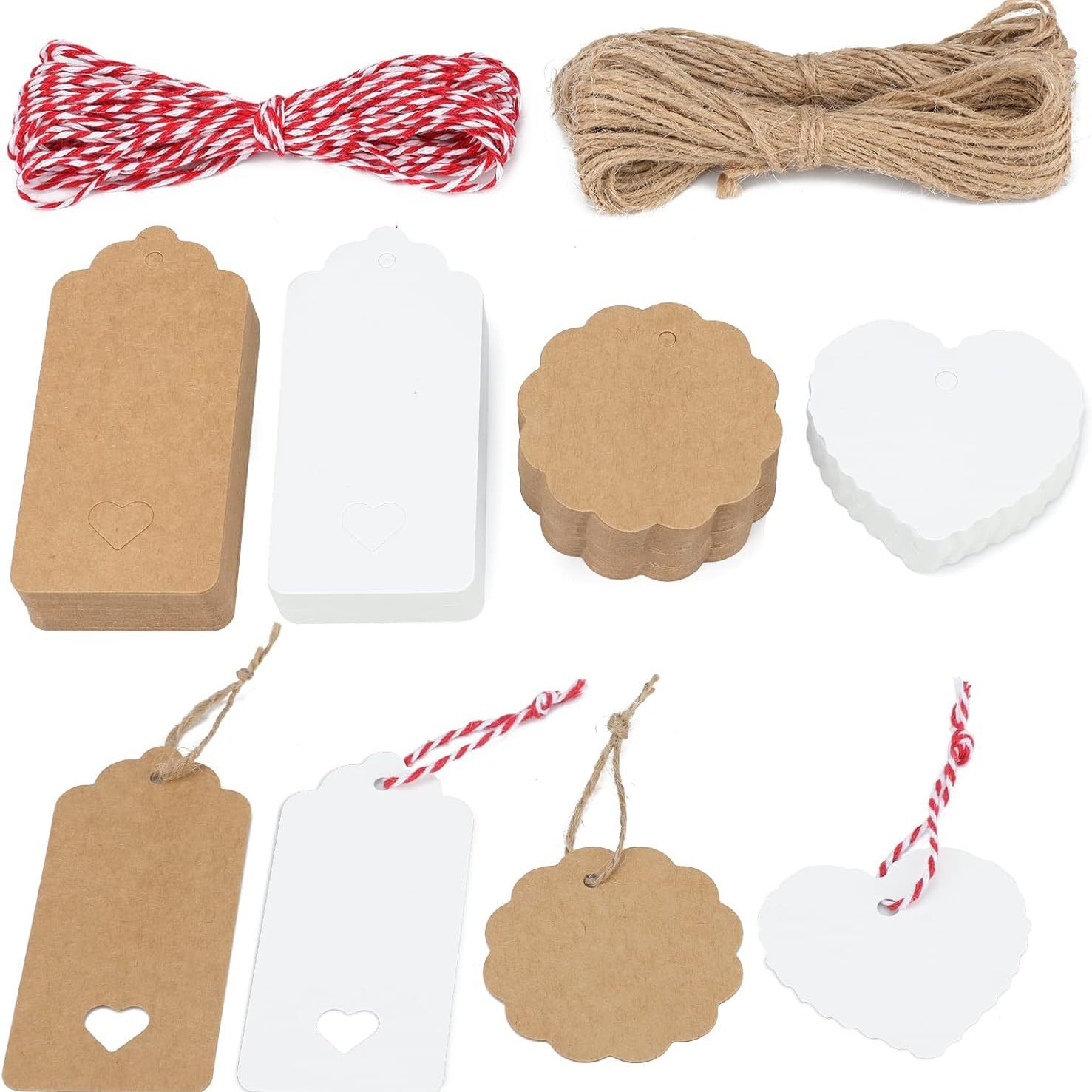 牛皮纸吊牌麻绳空白纸商标吊牌服装标签跨境零食标签婚礼礼品标签详情2