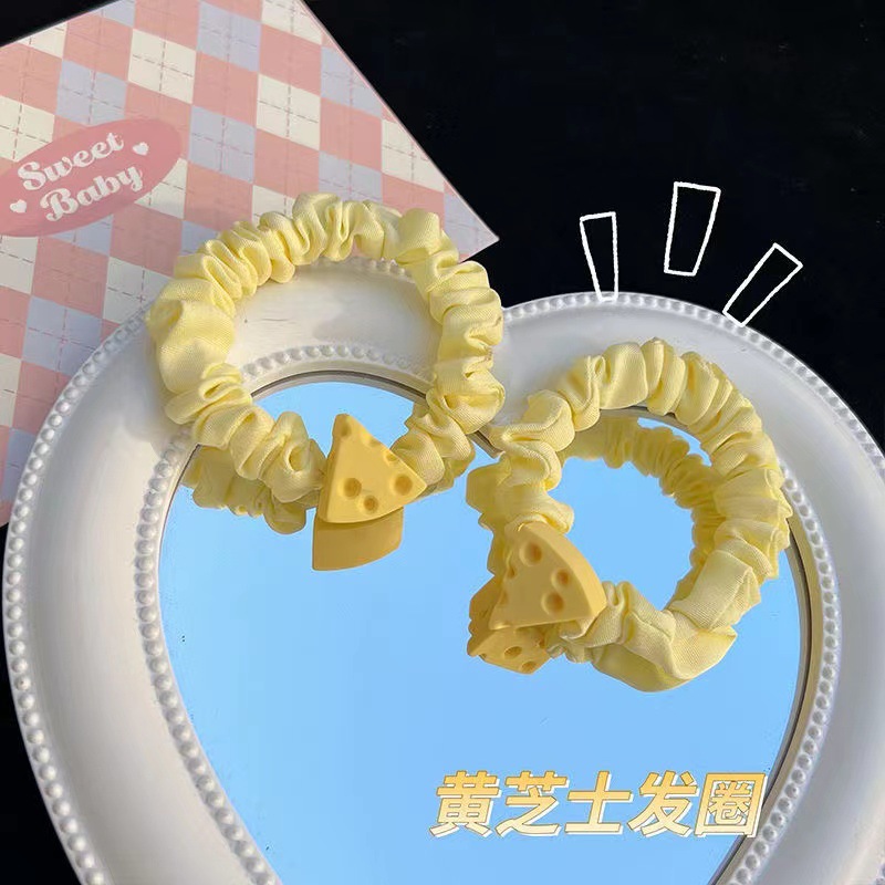 Cute and sweet, with a high level of appearance, cheese and cheese hair bands in a girlish heart, sweet and tender pink small intestine hair bands, headbands and headwear for girls pic 10
