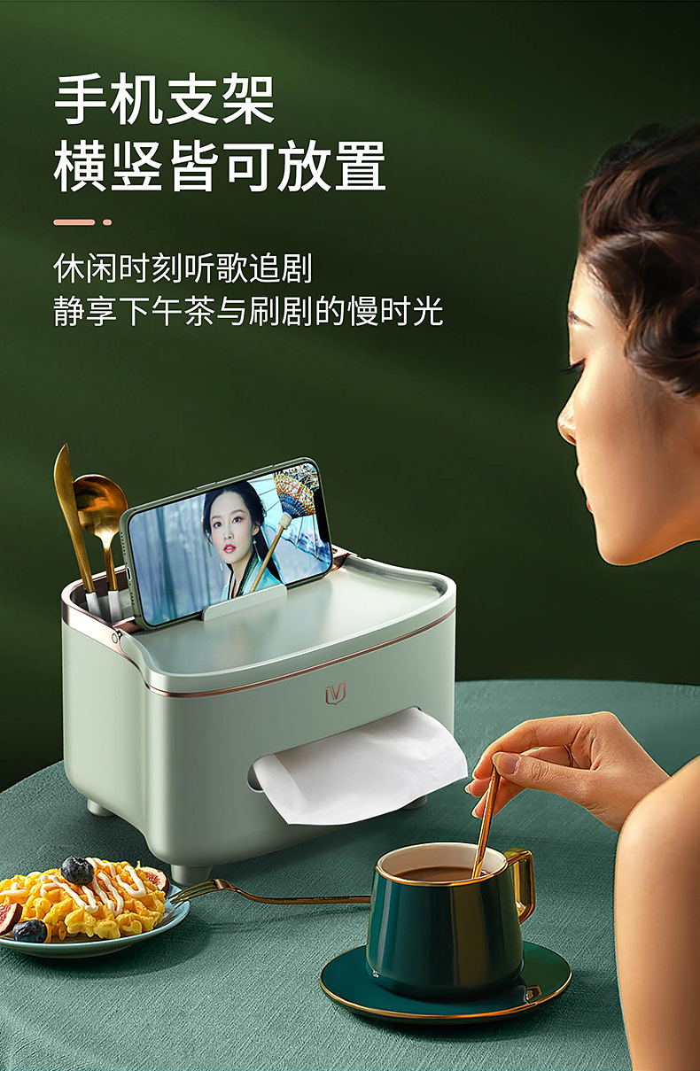 Weijian 6255 Tissue box, Nordic plastic living room desktop tissue storage box, multi-functional tissue box, household wholesale pic 6