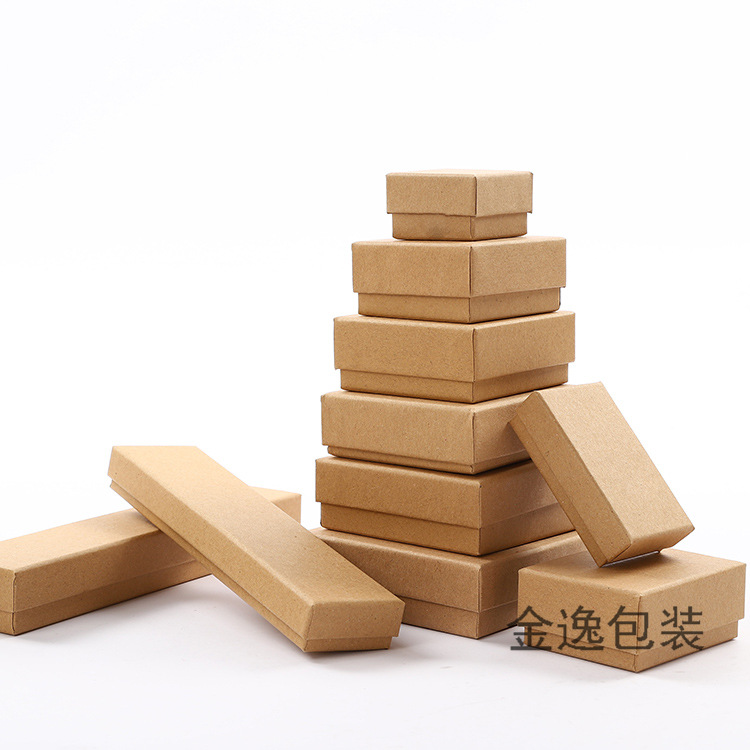 Factory direct sales of top and bottom cover kraft paper packaging boxes, stud earrings, necklaces, rings, bracelet boxes, jewelry boxes, wholesale and in stock pic 11