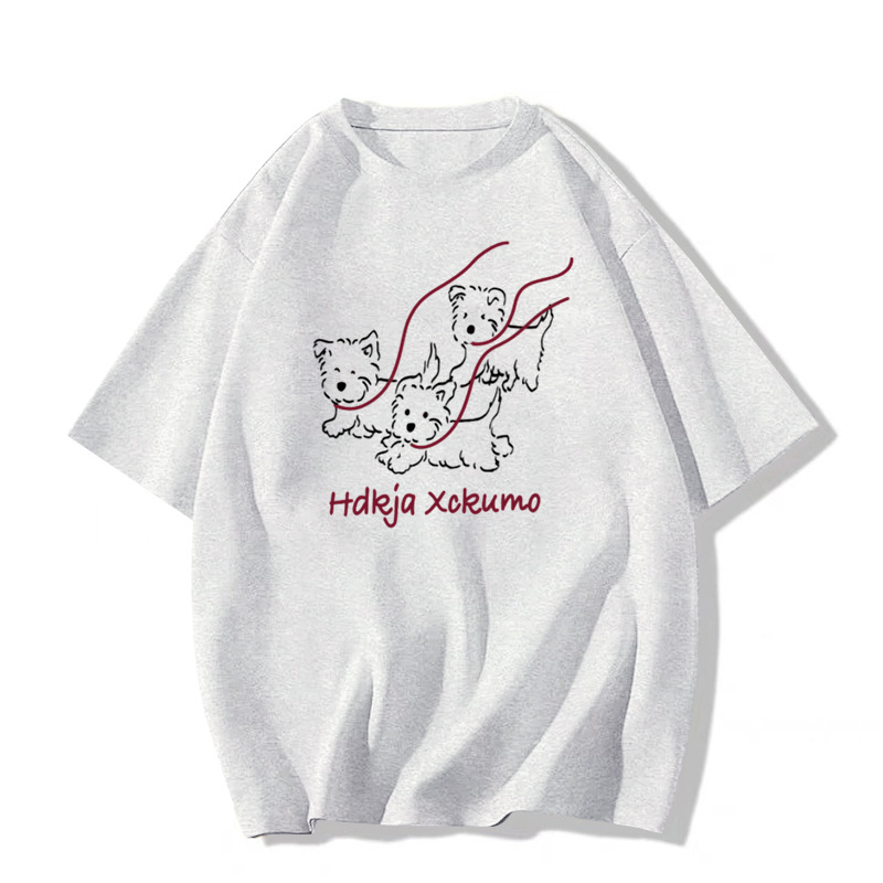 Verano 2025 nuevo estilo explosivo pesado pound algodón manga corta camiseta mujer diseño sentido nicho americano holgado media manga top pic 12