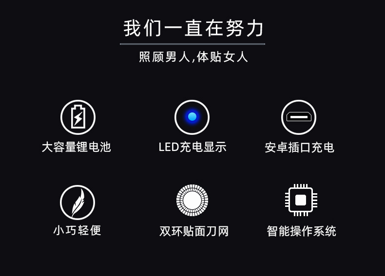 Geely has come to the factory to batch the shaking sound Quick Hand mini car usb charging electric shaver, razor and hair clipper pic 3
