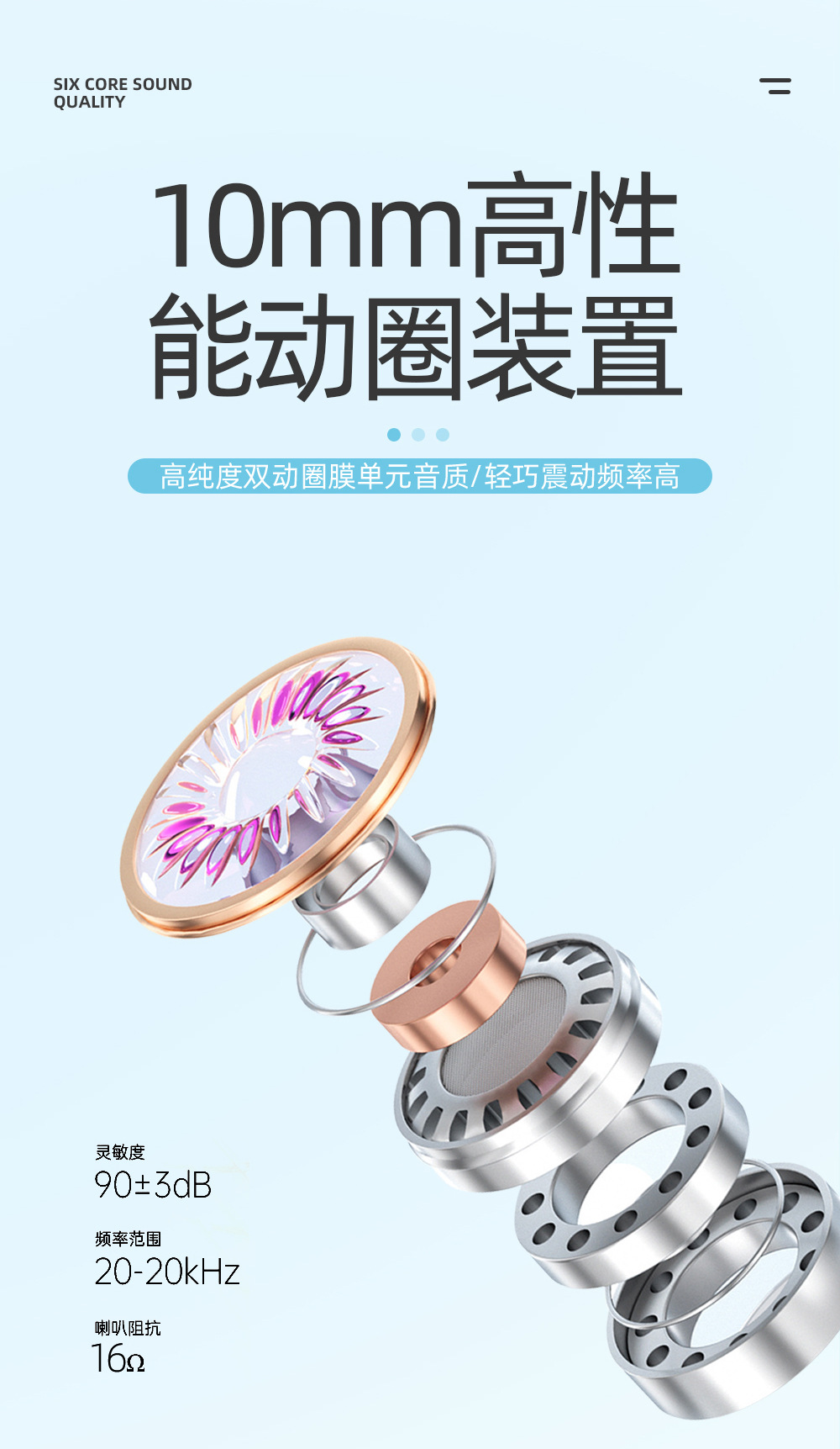 硅胶入耳式带麦线控调音耳机工厂批发适用兼容通用手机耳机重低音详情6
