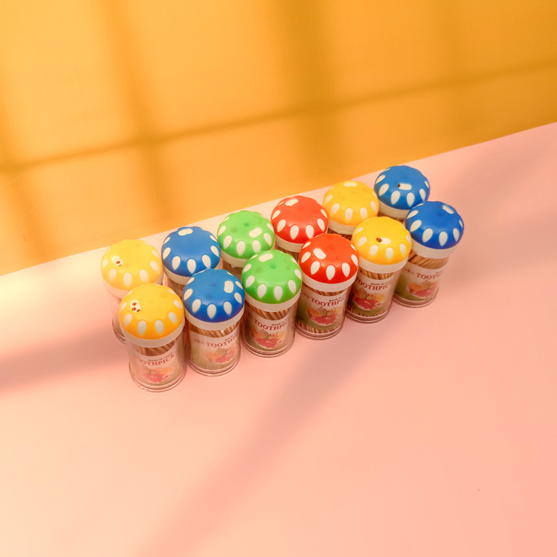 12瓶装一次性双头牙签雪花牙签筒 竹制牙签 地摊货源一元二元批发详情11