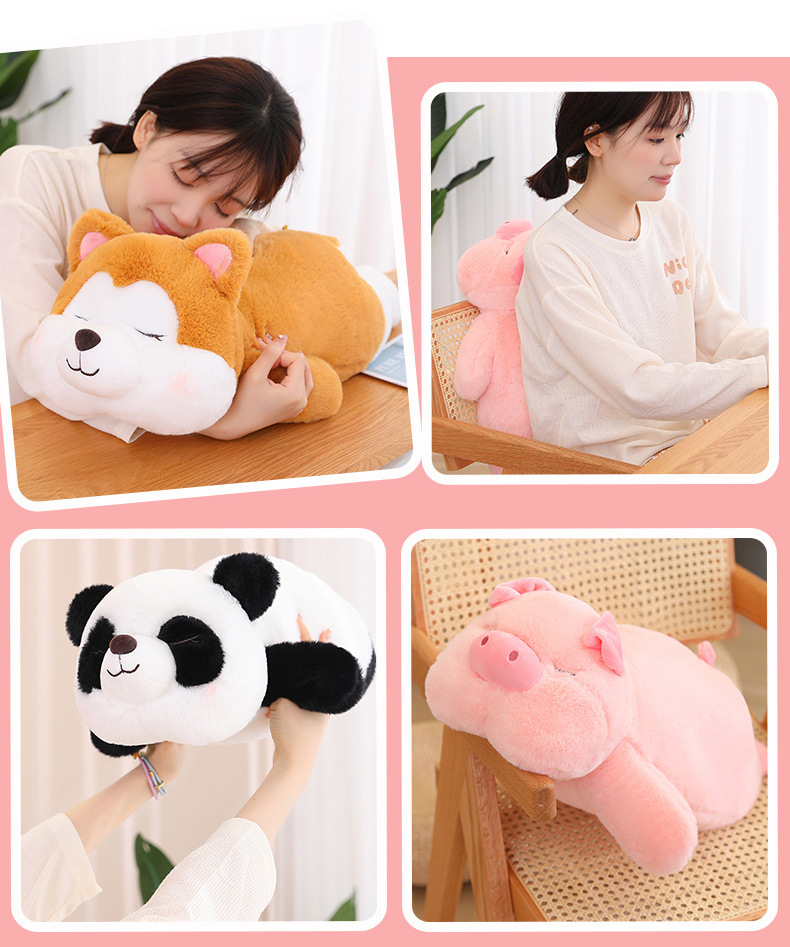 创意趴姿小猪毛绒玩具公仔压床娃娃玩偶儿童生日礼物靠垫抱枕长条详情6