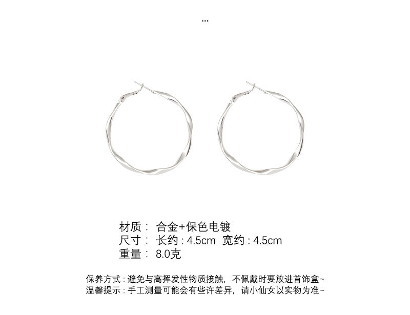 925银针圆脸显瘦大圆圈耳环女高级感轻奢气质不规则耳圈耳饰批发详情10