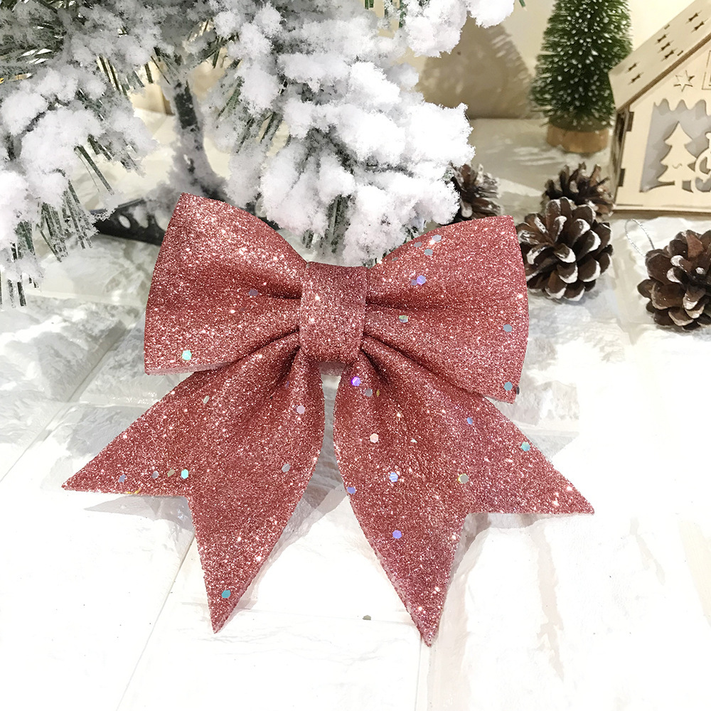 Christmas bow Pearl cotton gold pink bow Christmas tree pendant Hotel shopping mall ktv decoration supplies pic 7