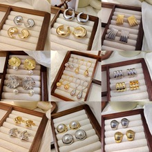 网红fever同款925纯银针金属蝴蝶结耳钉高级感耳环小众复古耳饰品详情7