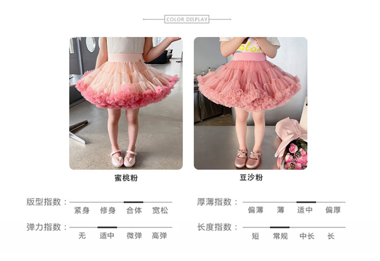 2024新款tutu裙半身裙儿童蓬蓬裙凸凸裙二代加蓬款女孩蛋糕裙子详情16