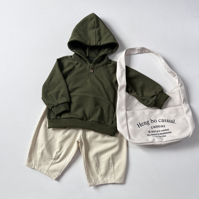 (焦糖布蕾)儿童休闲套头连帽卫衣秋季婴幼儿男童女童宽松韩版卫衣详情23