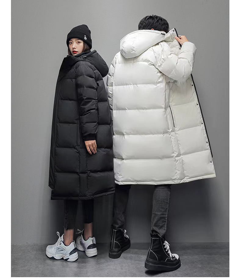 厂家直批男士长款女士长款过膝加厚中戏校服白鸭绒羽绒服款学生潮详情2