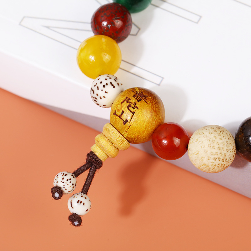 香灰琉璃朱砂十八籽菩提手串男单圈盘玩佛珠手链女小红书同款文玩详情16