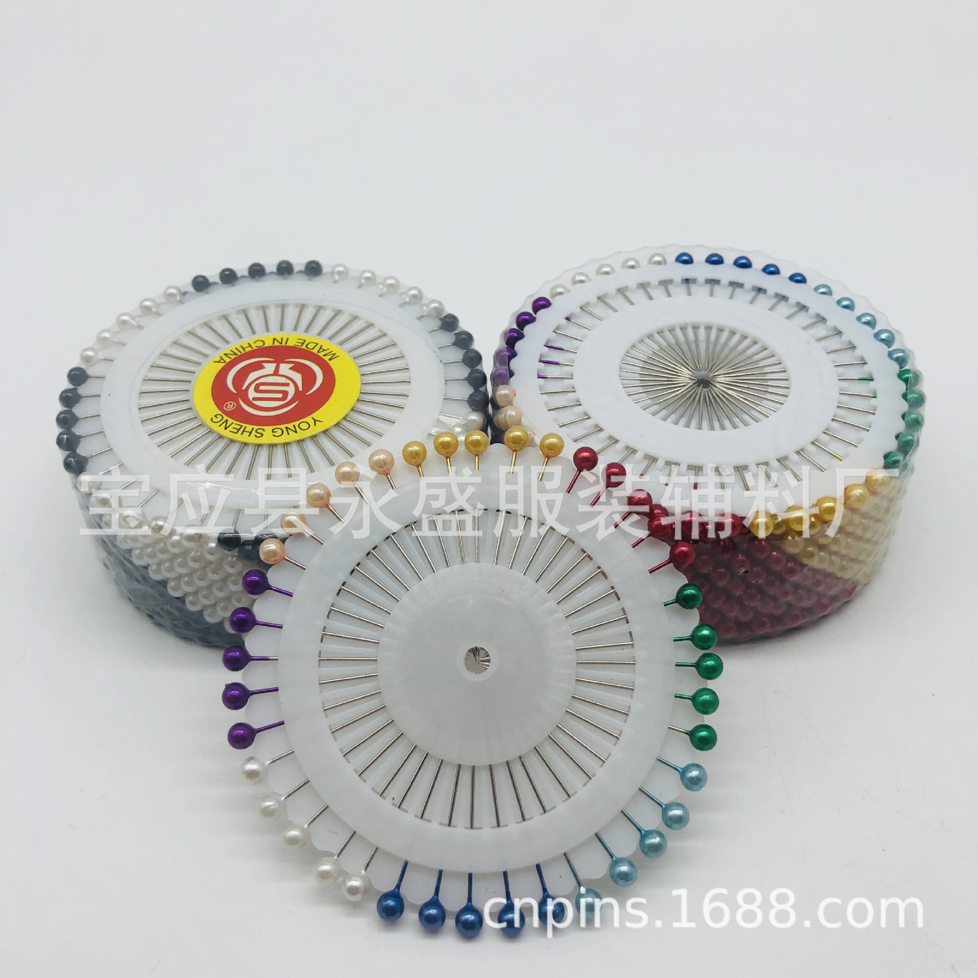 厂家批发480枚彩色珠光针盘4*0.6*38mmDIY服装定位珠针供应详情3