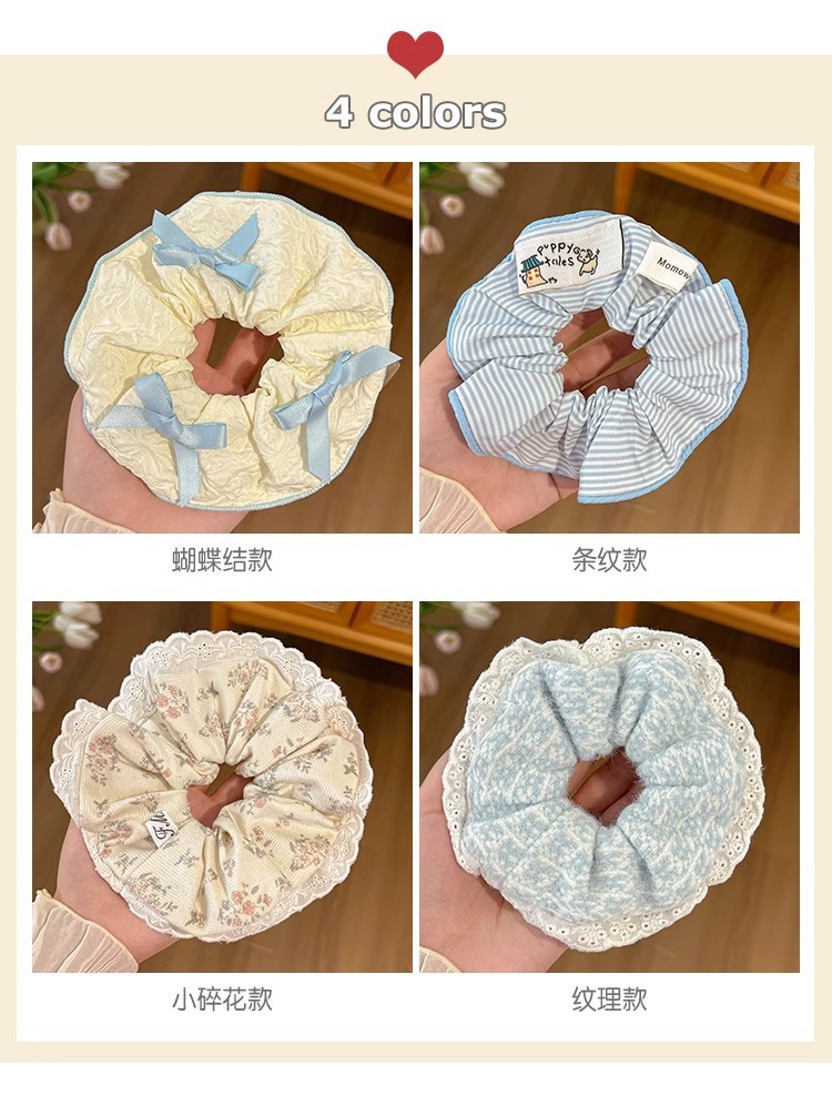 小清新大肠发圈女扎丸子头发绳温柔百搭头绳甜美可爱不伤发头饰夏详情3