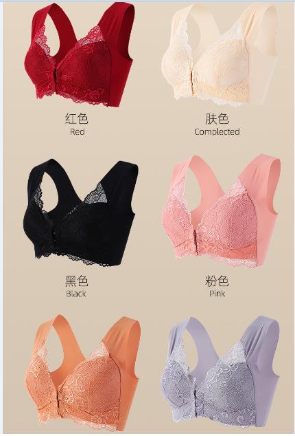 跨境外贸厂家批发前开扣大码无钢圈文胸大胸显小舒适透气女士内衣详情7