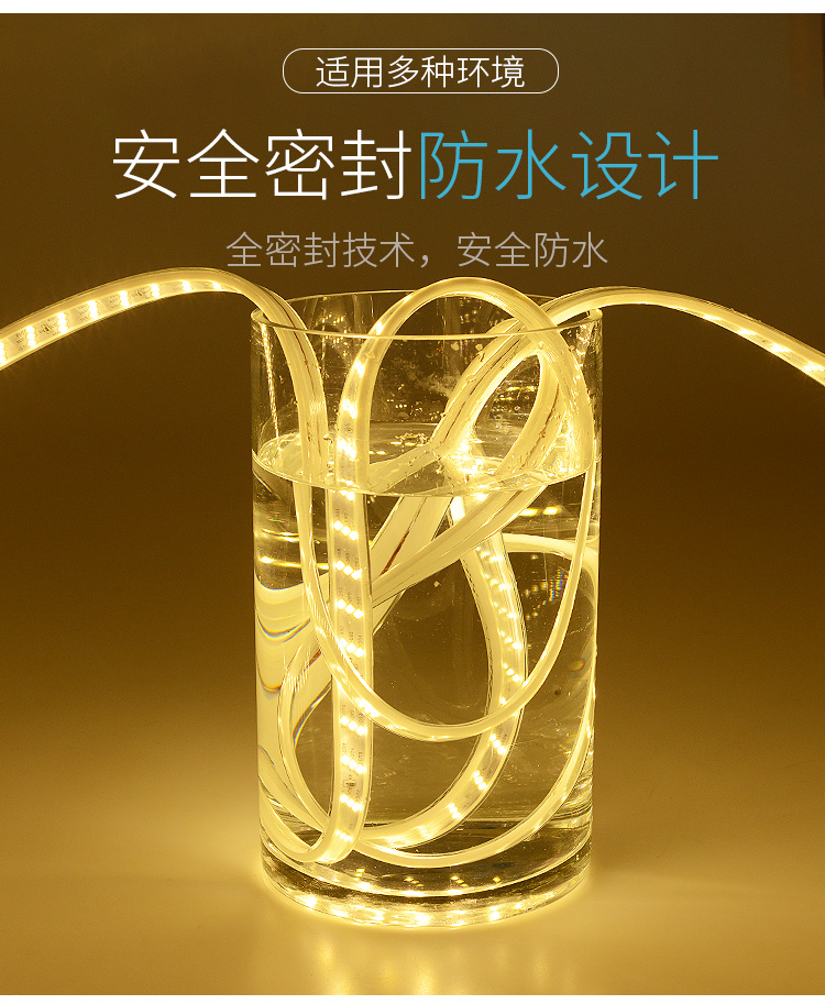 OA5M灯带led灯条 三色变光自粘220v工程特亮家用客厅灯槽吊顶户外详情9