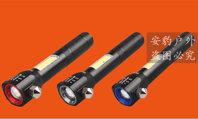 Safety hammer, multi-functional high-intensity flashlight for vehicles, vehicle-mounted window breaker, fire emergency rescue hammer, red light warning pic 7