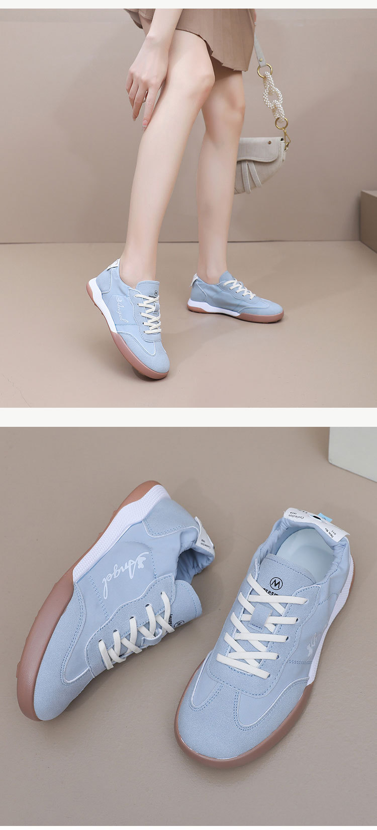 ins韩新款阿甘鞋女2024春夏学生运动跑步鞋休闲鞋松紧拼接休闲鞋详情19