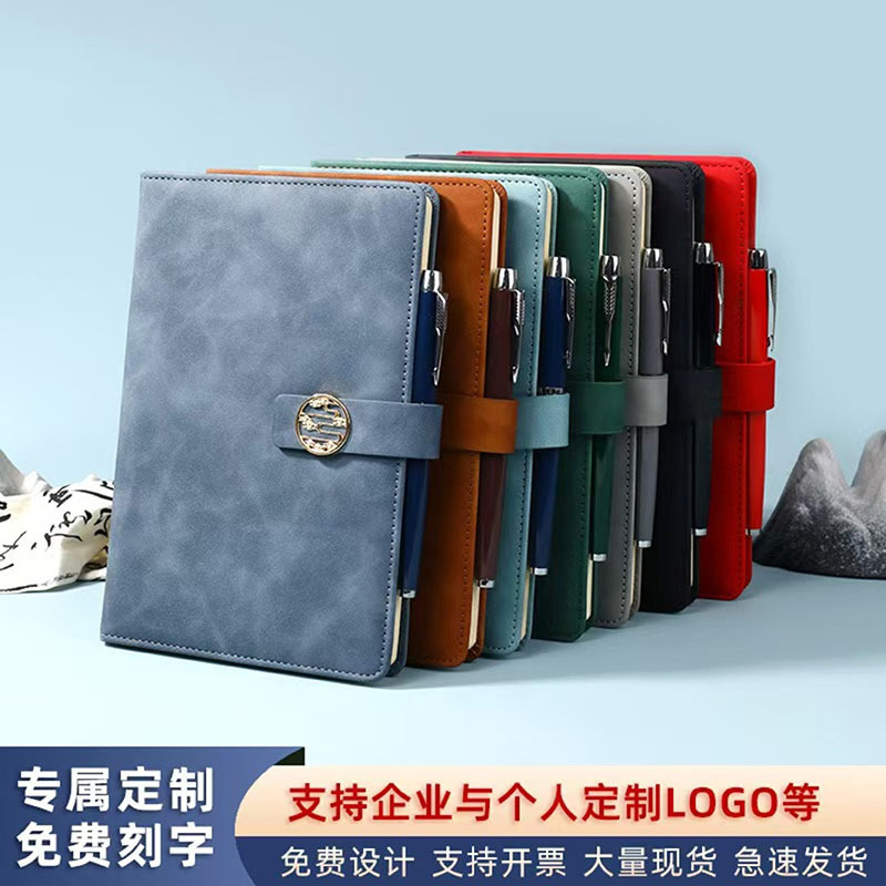 A5 high-end elastic band binding notebook, business office notepad gift box set, customized logo for annual meeting gifts pic 4