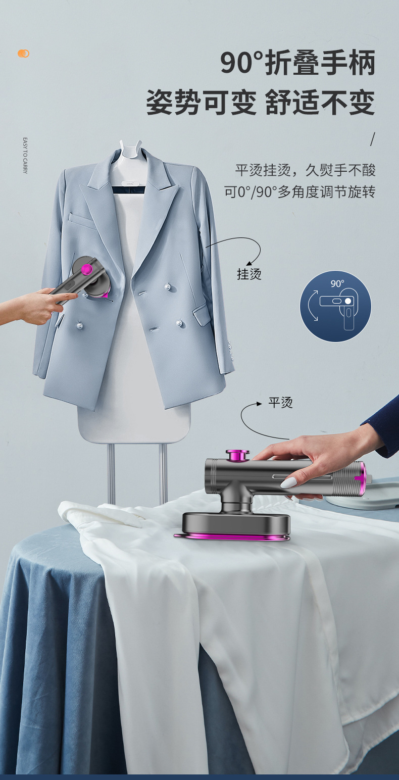 跨境电熨斗手持挂烫机便携式家用手持熨烫机迷你小型旋转折叠熨斗详情7