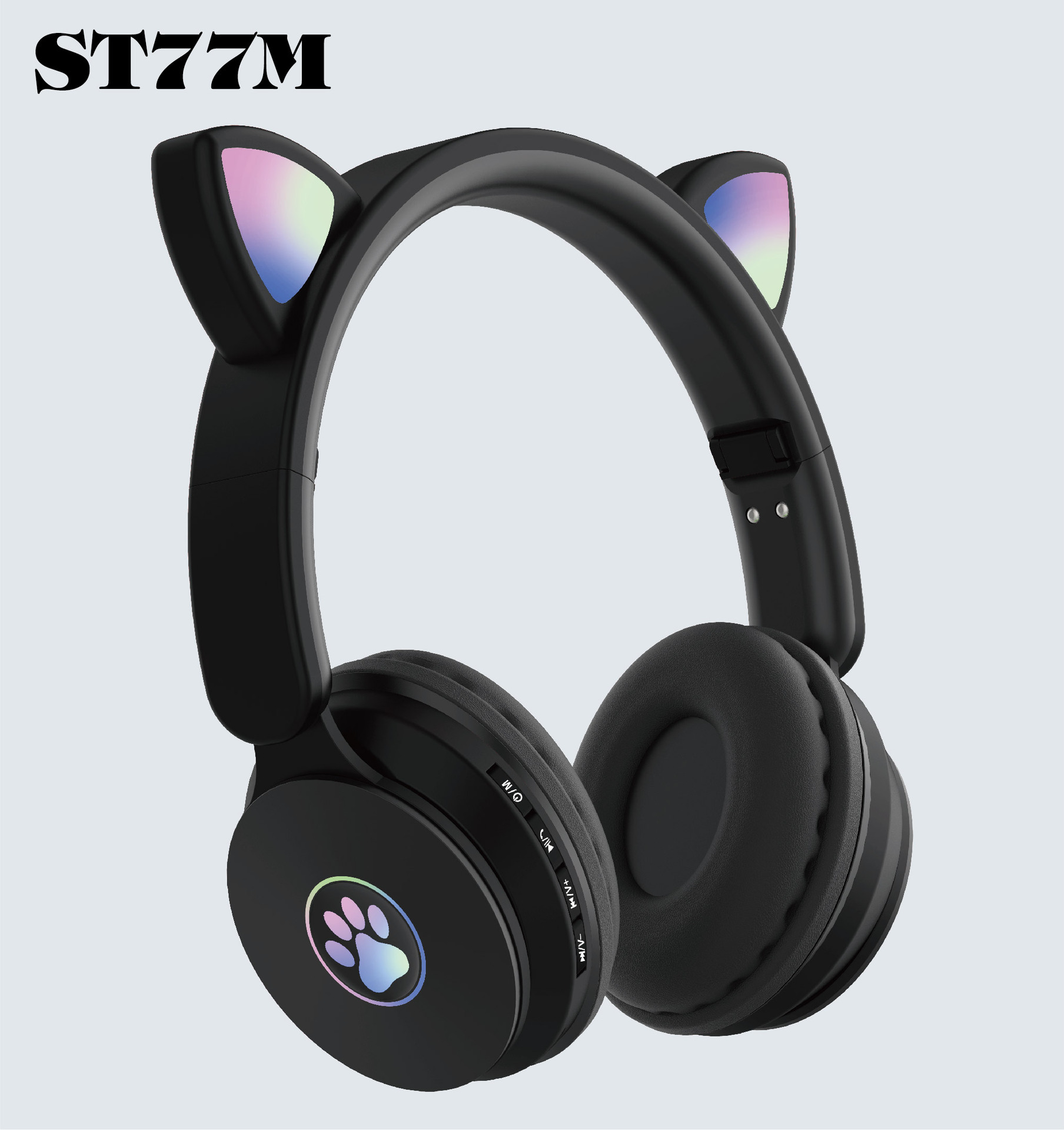 Новый головной гарнитур bluetooth 5.1 ST77M, светодиод с когтями кошки и кошки, с большой мощностью от источника наушников pic 1