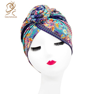 New stretch fabric forehead cross-colored base Indian headscarf and Muslim headscarf cap from Amazon in Europe and America pic 19