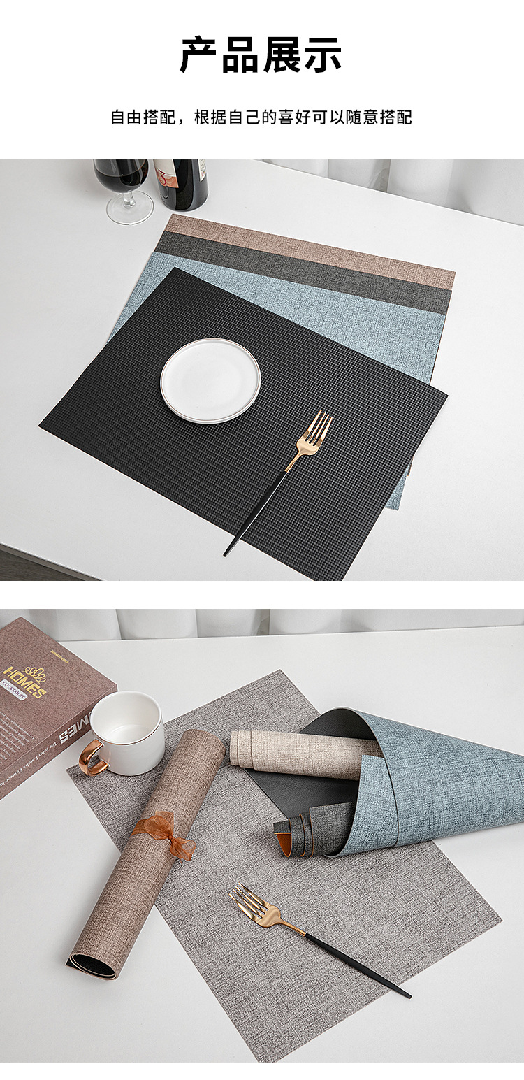 Cross-border Amazon bestsellers: Leather placemats, heat insulation pads, table MATS, coasters, carbon fiber fabric texture, lychee texture pic 19