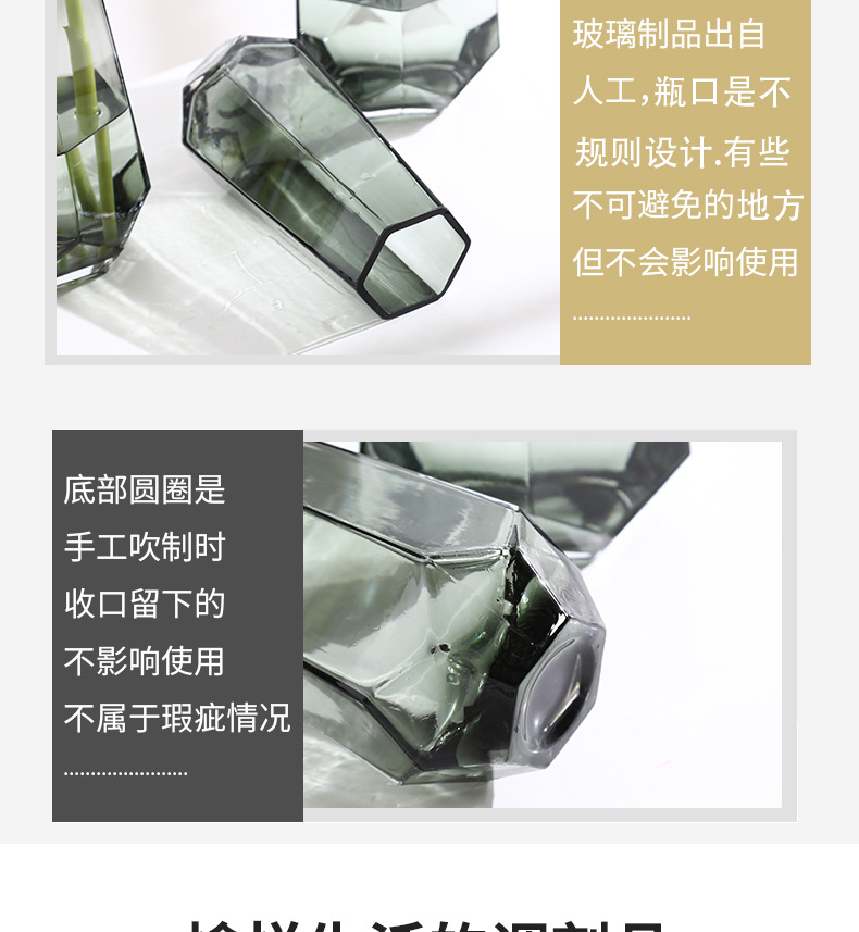 A popular Nordic minimalist creative glass vase, transparent water-grown flower arrangement, rose and lily vase, a living room decoration for home use pic 4