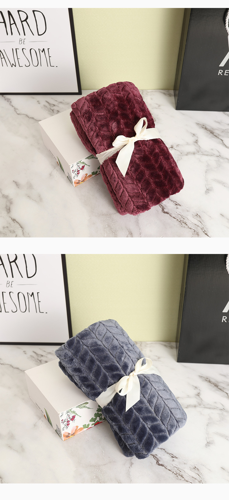 Flannel blanket, small winter single-person cover blanket, embroidered logo, office midday rest air conditioner, coral fleece nap blanket pic 42