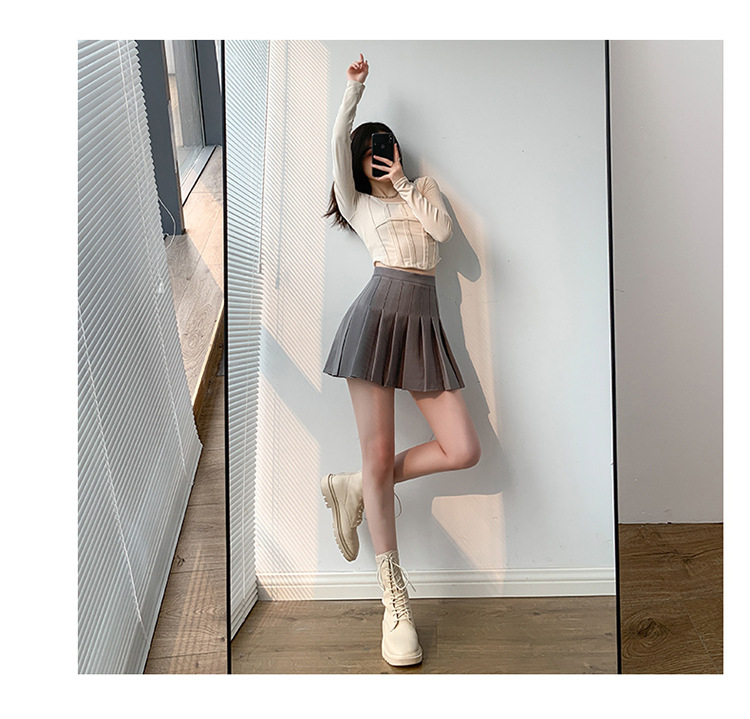 Pleated skirt for women, summer white short skirt, Japanese high-waisted, slimming, new autumn and winter jk plaid large A-line skirt pic 57