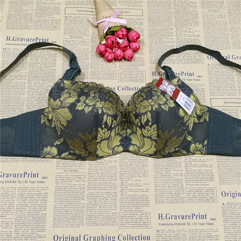 Caiqian 3301# Sexy, Comfortable, Ultra-thin Breathable and gathering Bra, Adjustable pure cotton 3-breasted embroidered underwear pic 6