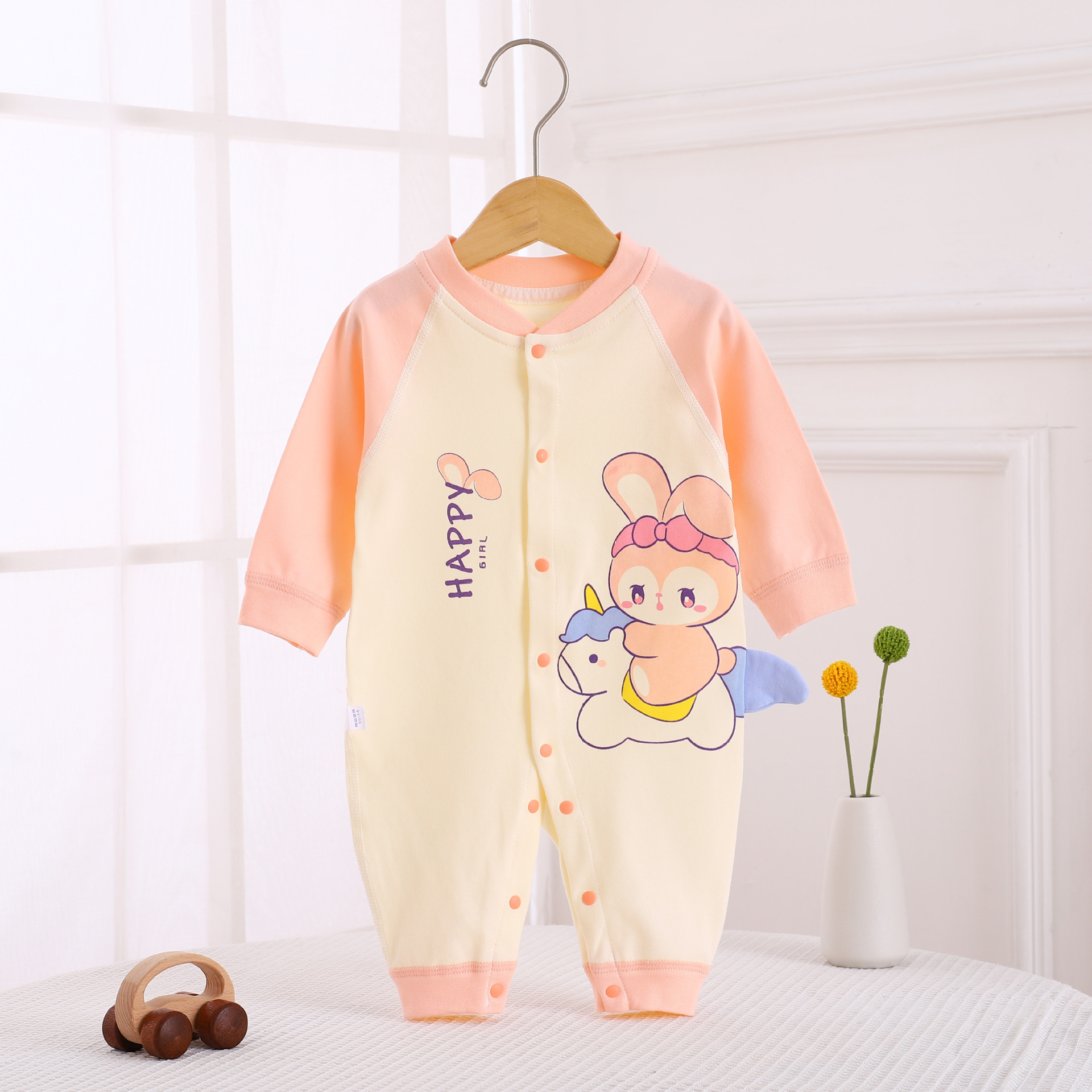 婴儿连体衣棉质长袖哈衣春秋季宝宝秋衣舒适爬服新生儿睡衣春秋装详情3