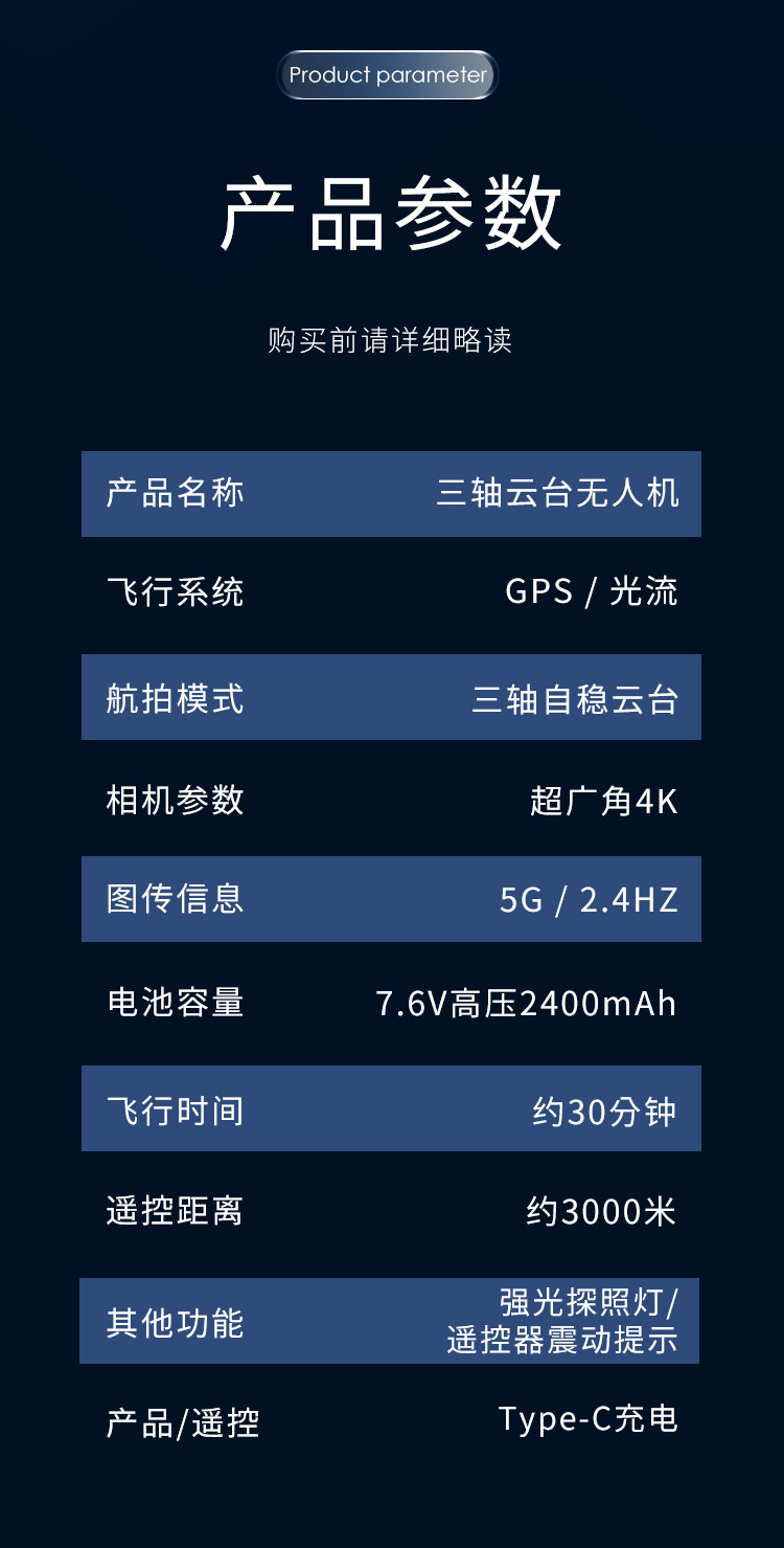 三轴云台长续航5GWiFi无人机防抖高清航拍遥控飞机GPS无刷飞行器 乐沛 1详情10