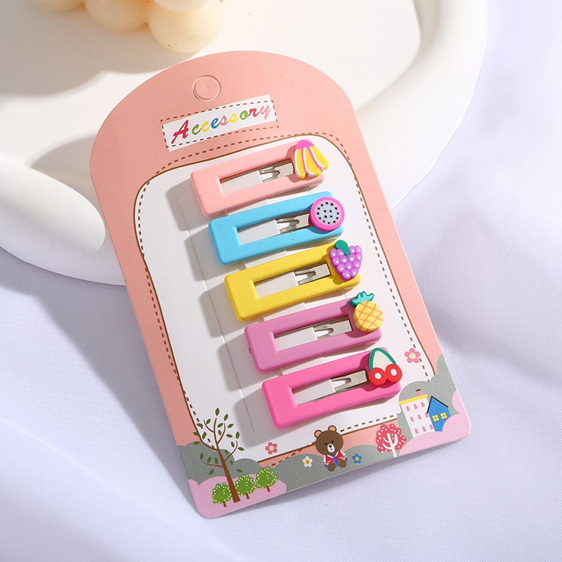 女童彩色多巴胺BB夹宝宝可爱小熊爱心卡通后脑勺碎发夹女孩刘海夹详情4