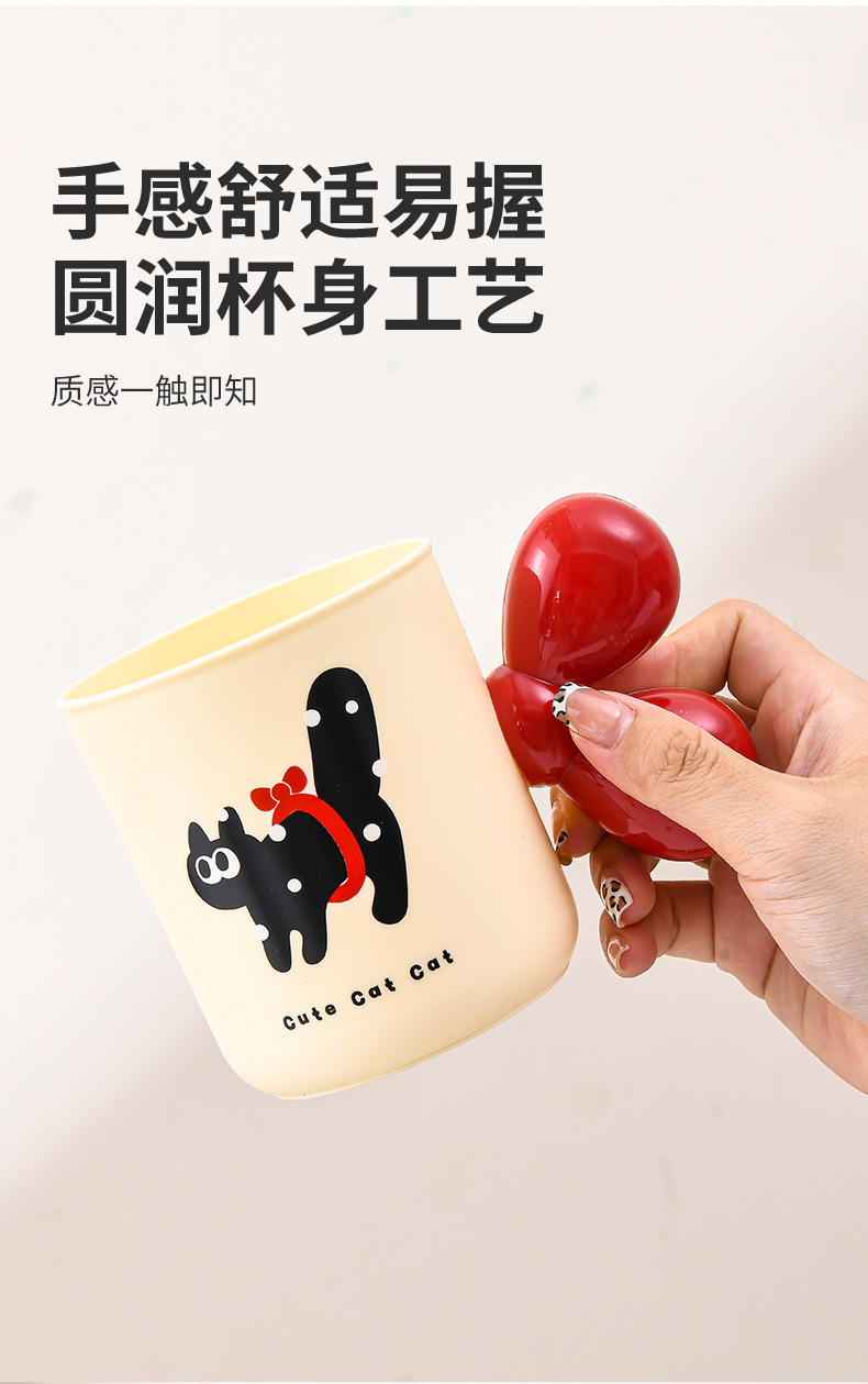 G364猫趣系列牙刷杯塑料卡通简约创意情侣喝水刷牙漱口用品牙膏牙刷杯详情3