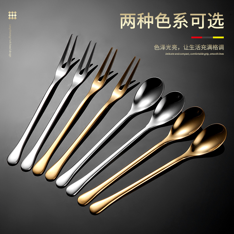 304不锈钢勺子高颜值家用咖啡勺长柄搅拌勺甜品勺加厚燕窝蜂蜜勺详情20