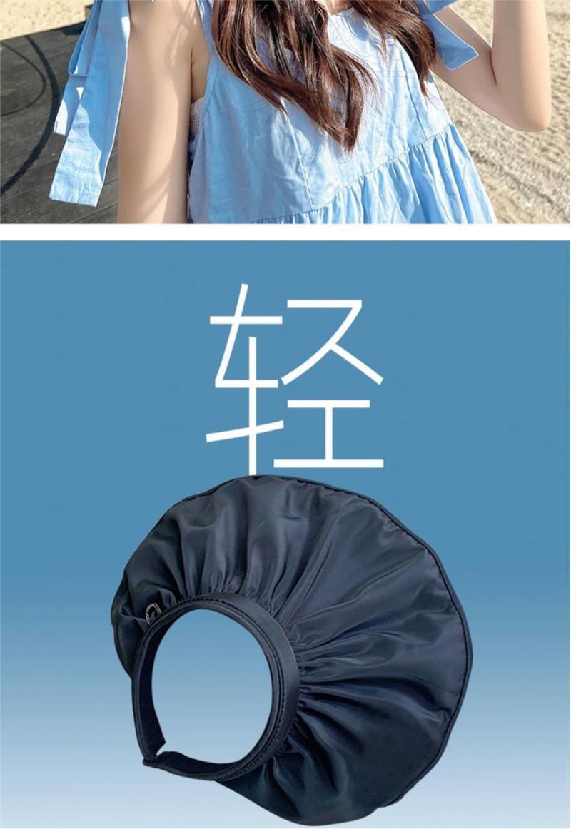 新款贝壳帽FPF50+空顶帽子女夏天骑车防晒紫外线遮脸太阳帽大檐时详情6