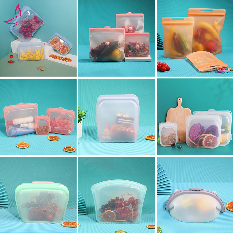 Creative semi-transparent storage bags, food silicone preservation bags, high-temperature resistant storage bags, food silicone sealed preservation bags pic 2