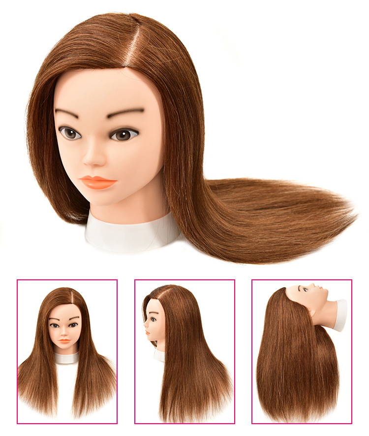 Full real hair model, perming, dyeing, blow-drying and cutting, model head, real hair, fake head, hairdressing training model manufacturer wholesale pic 6