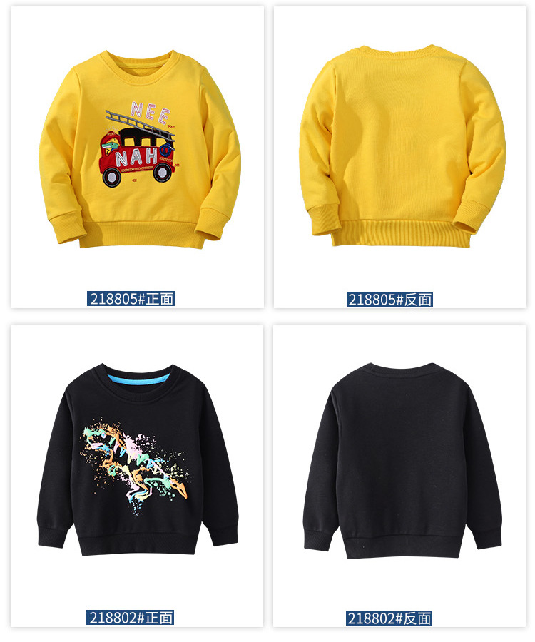 新品春秋季男童卫衣2024新款儿童休闲圆领套头卫衣帅气纯棉印花童详情5