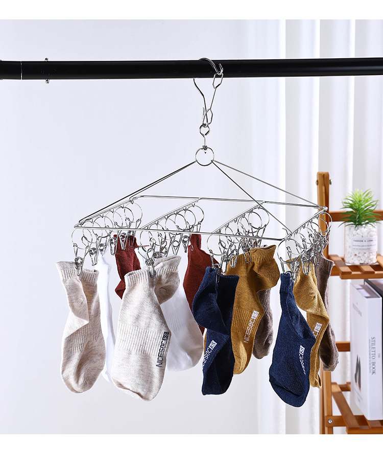 Stainless steel sock rack, multi-clip drying rack, sock drying rack, multi-head clothes drying rack manufacturer wholesale pic 15