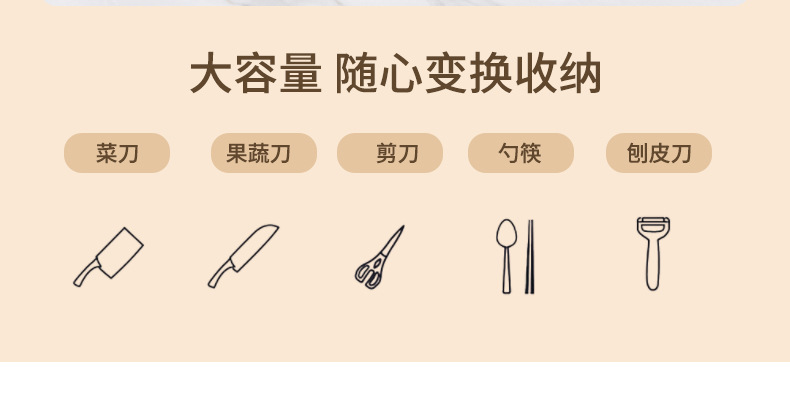 Multi-functional kitchen storage rack, chopstick holder, countertop, cutting board rack, knife storage rack, pot lid rack, cutting board rack 筷笼 pic 6