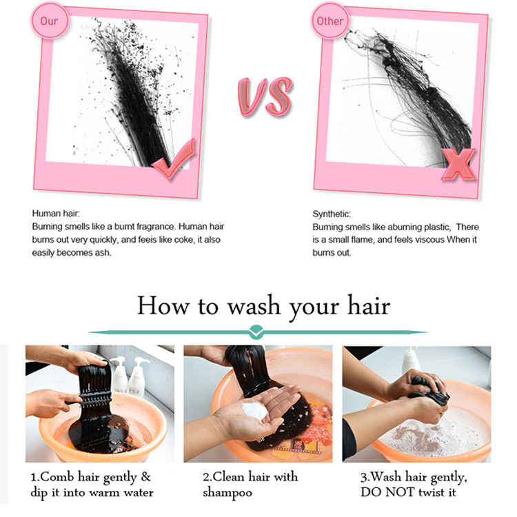 European and American wig invisible 613# nail human hair extension one-piece hair service pic 12