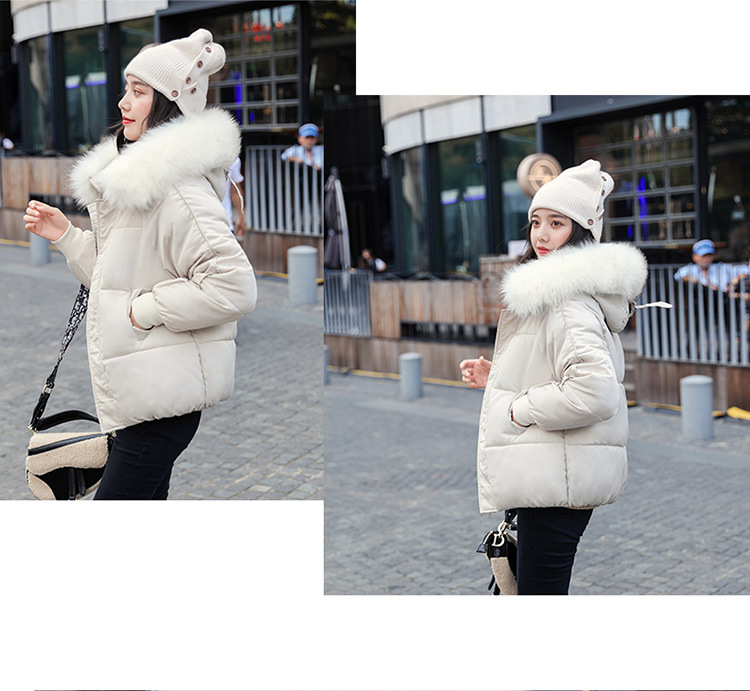 New winter cotton-padded jacket, thickened cotton-padded jacket, down cotton-padded jacket for women, short Korean-style fitted hooded bread jacket pic 25