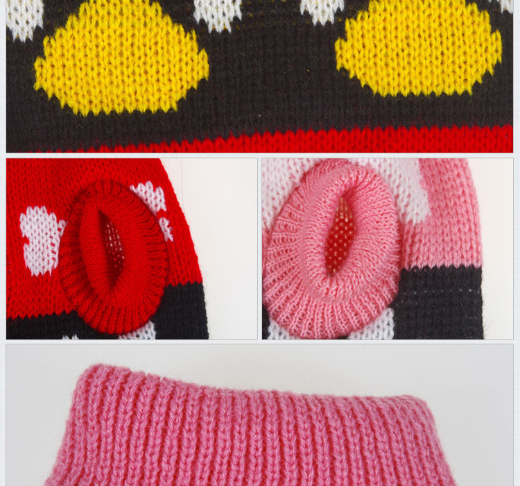 Cute pet clothing with footprint bone patterns, cat clothing, thick and warm knitted dog sweaters for autumn and winter pic 10