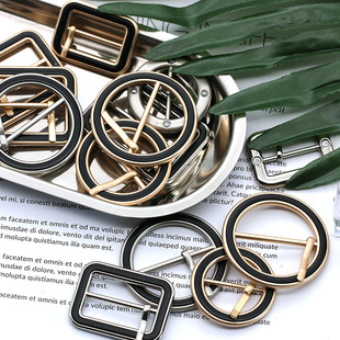 现货批发金属t恤调节扣衣服衣角固定打结装饰扣圆形丝带丝巾扣金详情6