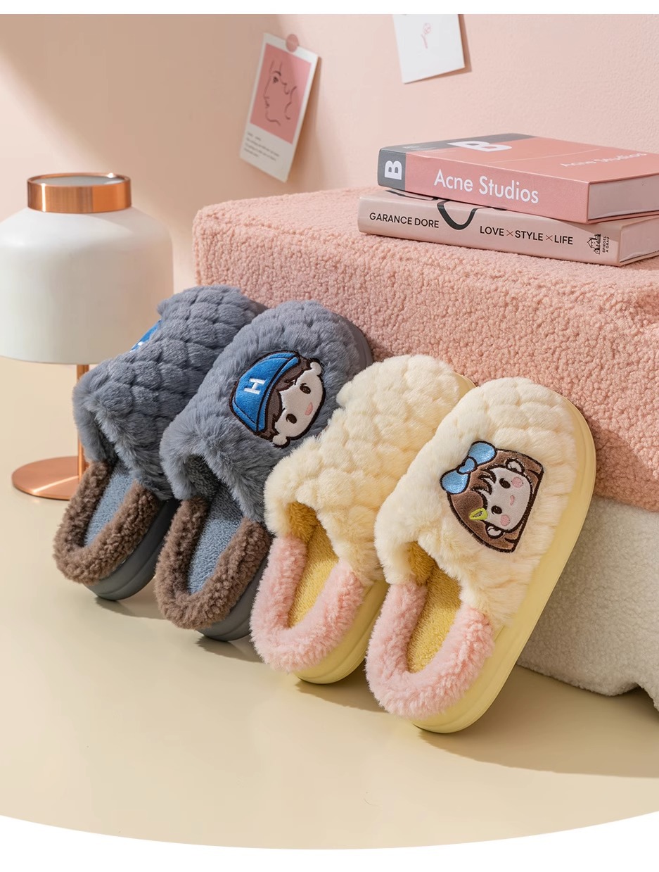 棉拖鞋女士秋冬季家居室内2023新款厚底保暖防滑居家用情侣拖鞋男详情13