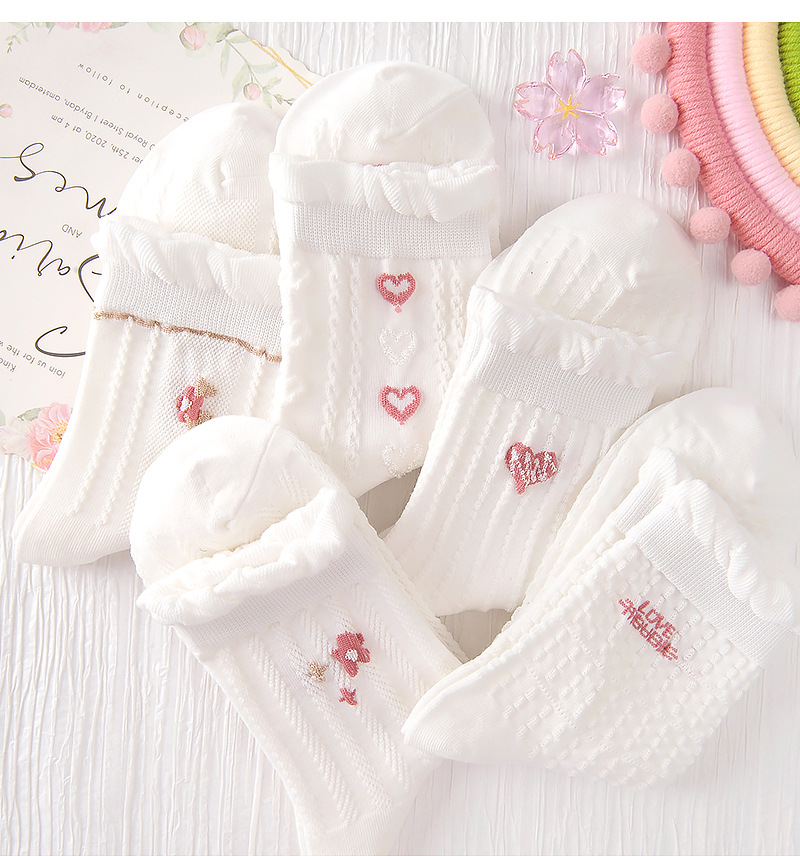 郁金香袜子女秋冬季中筒袜百搭甜美ins潮学院风女袜可爱长袜批发详情12