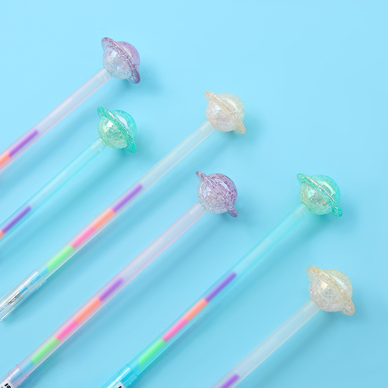 Wholesale of new creative stationery, rotating planet-shaped gel pens, and student quick-drying writing pens pic 3