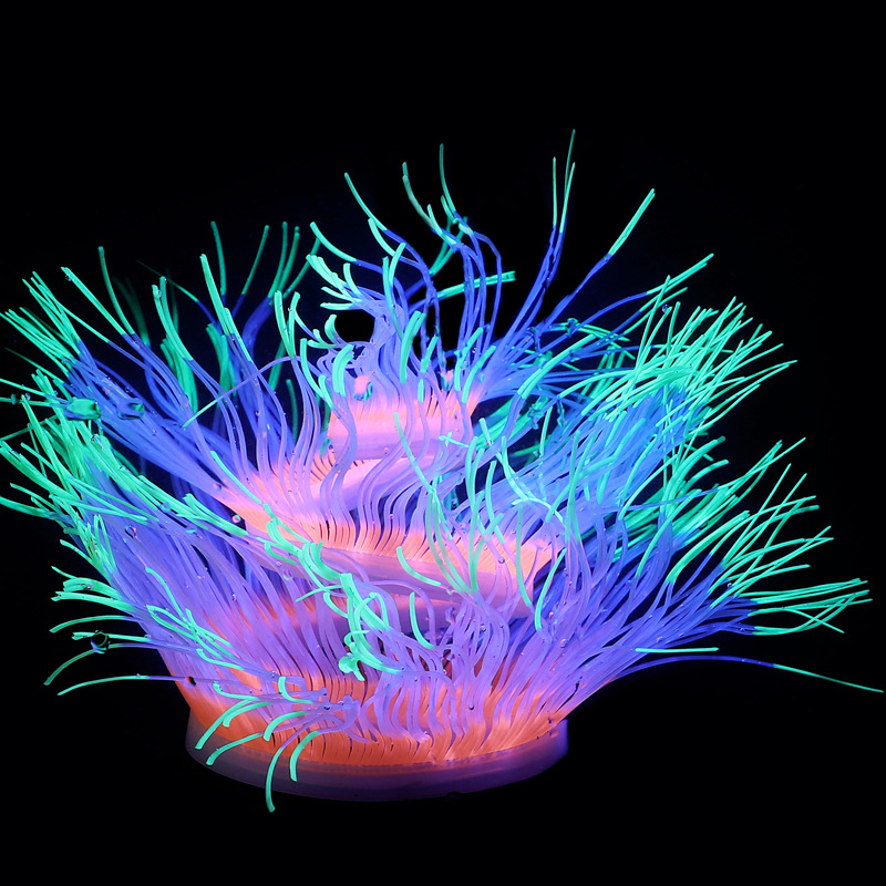 Aquarium fish tank landscape decoration silicone artificial plant soft coral landscape sea anemone 100cm long pic 17